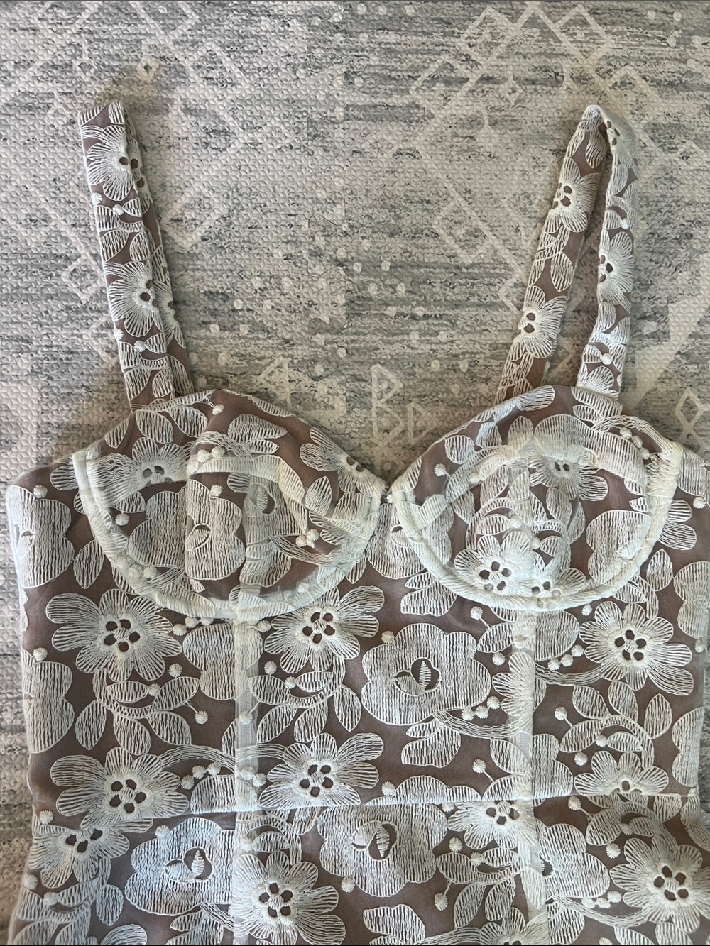 Anthropologie HUTCH Slim Lace Corset Midi Dress in White Size 4 - Picture 5 of 12
